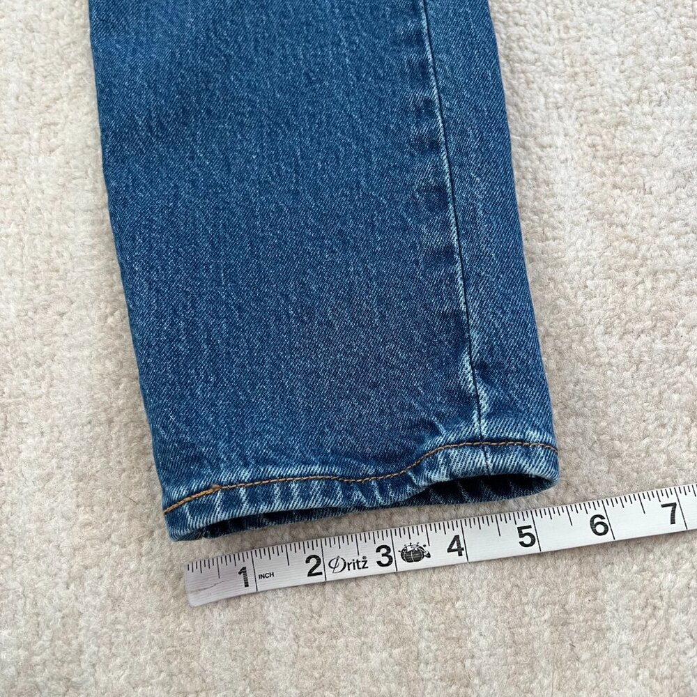 Levi's Premium Wedge Button Fly High Rise Crop Blue Jeans 26 - Picture 6 of 10